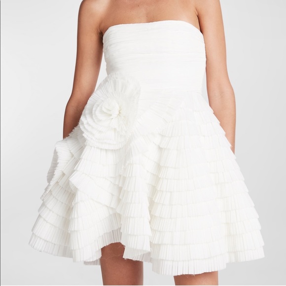 AJE Sculptura Pleated Strapless Minidress - Picture 3 of 6